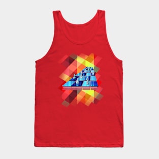 Chess with chequered background design Tank Top